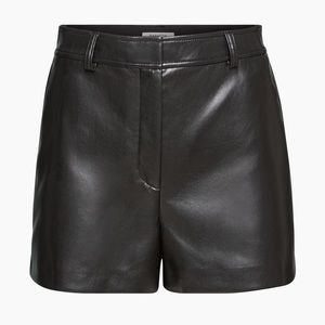 NWOT Aritzia High Waisted Agency 3” Vegan Leather Shorts, size 4